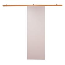 Porta De Correr Branco Prime Com Kit Alumínio Marrom - 210x110