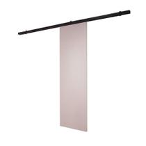 Porta De Correr Branco Prime Com Kit Alumínio Preto - 210x70