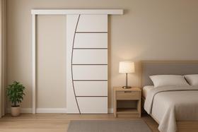 Porta de Correr Branco Prime Frisada Belissima