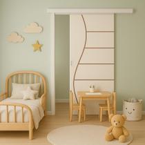 Porta de Correr Branco Prime Frisada F07