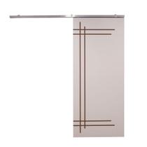 Porta De Correr Branco Prime Frisada Kit Alumínio F05 - 210x70