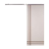 Porta De Correr Branco Prime Frisada Kit Alumínio F06 - 210x80