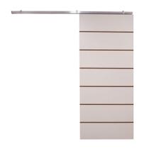 Porta De Correr Branco Prime Frisada Kit Alumínio F09 - 210x70