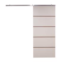 Porta de Correr Branco Prime Frisada Kit Alumínio