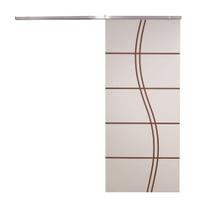 Porta de Correr Branco Prime Frisada Kit Alumínio