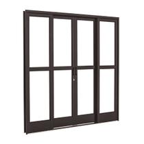 Porta de Correr com Divisão Central Black em Aço 217 x 200 x 12 cm 4 Folhas Pratika Sasazaki