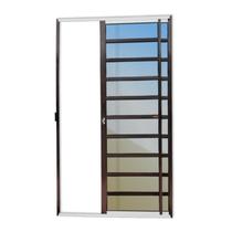 Porta de Correr com Travessas 2 Folhas Super Vidro Reflex 210cm x 120cm Brimak