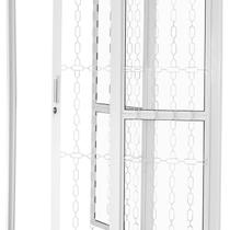 Porta de Correr de Aço 215x160cm Pantografica Grade Elo Ideal Crv Esquadrias Porta de Correr de Aço 215x160cm Pantografica Grade Elo Ideal Crv Esquadrias