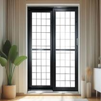 Porta de Correr de Aço 215x160cm Pantografica Grade Quadrada Ideal Crv Esquadrias Abertura Esquerda Porta de Correr de Aço 215x160cm Pantografica Grade Quadrada Ideal Crv Esquadrias Abertura Esquerda