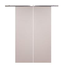 Porta De Correr Dupla Branco Prime Kit Alumínio 210x140 Porta De Correr Dupla Branco Prime Kit Alumínio 210x140