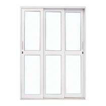 Porta de Correr em Aço Branco 215x150x14 cm 3 Folhas Móveis VL Ideal CRV