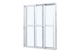 Porta de Correr em Alumínio Branco Caribe Max 215x150x11,8cm 3 Folhas Móveis Jap Porta de Correr em Alumínio Branco Caribe Max 215x150x11,8cm 3 Folhas Móveis Jap
