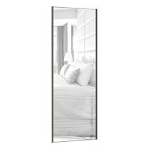 Porta de Correr Individual 80cm com Espelho, Puxador Inox e Kit Ferragem Prime Luciane Porta de Correr Individual 80cm com Espelho, Puxador Inox e Kit Ferragem Prime Luciane