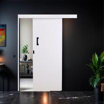 Porta de Correr Madeira 215x80cm Sobrepor Reversível Melamínico MGM Abertura Direita