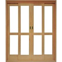 Porta de Correr Madeira 4 Folhas Madersilva 2,15mx1,60mx14cm