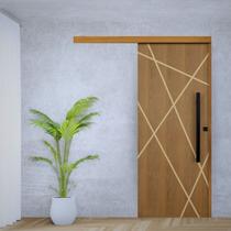 Porta de Correr Padrão Imbuia Agatha Trilho Embutir Puxador Tubolar 800 Mm 102 X 210 Direito