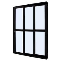 Porta de Correr Perfecta 3 Folhas Liso 215x200cm Preto - 1078-5602 - JAP