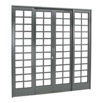 Porta de Correr Quadriculada em Aço 217 x 200 x 12 cm 4 Folhas Belfort Sasazaki