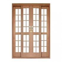 Porta de Correr Quadriculado 4 Folhas Cedro Arana 215cmx160cmx14cm Madersilva