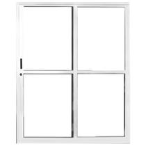 Porta de Correr Sacada 2 Folhas 2.10 X 1.50 Branca Linha 25 Com Fechadura