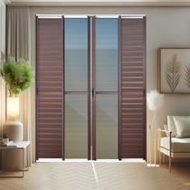 Porta de Correr Venez. 6 Folhas Moveis 210 X 200 Elite com Fecho Automático Vidro Reflex