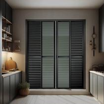 Porta de Correr Venez. 6 Folhas Moveis 210 X 240 Elite com Fecho Automático Vidro Liso