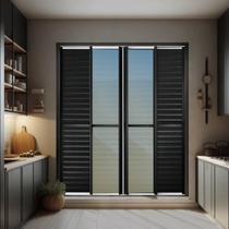 Porta de Correr Venez. 6 Folhas Moveis 210 X 240 Elite com Fecho Automático Vidro Reflex