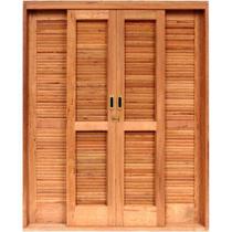 Porta de Correr Veneziana Madeira 6 Folhas Madersilva 2,15mx2,00mx15cm