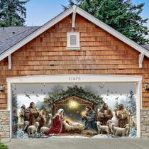 Porta de garagem de Natal Banner Wesiti Nativity 213x488 cm Porta de garagem de Natal Banner Wesiti Nativity 213x488 cm