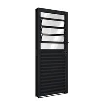 Porta de Giro de Aço com Báscula 215 x 85 x 6,5 cm Preto Esquerda Riobras Pronta