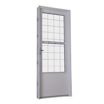Porta de Giro em Aço 215 x 85 x 14 cm Postigo Esquerda Grade Quad. Branco Prática MMachado Porta de Giro em Aço 215 x 85 x 14 cm Postigo Esquerda Grade Quad. Branco Prática MMachado