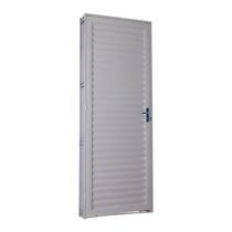 Porta de Giro em Aço Laminada 215 x 75 x 12 cm Direita Branco Prática MMachado