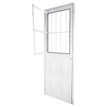 Porta de Giro em Alumínio Branco 210x80x4 cm Com Grade Direita Nobre CRV Porta de Giro em Alumínio Branco 210x80x4 cm Com Grade Direita Nobre CRV