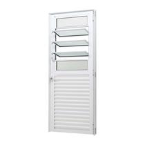 Porta de Giro em Alumínio Branco Caribe Max 215x80x6cm Direita c/ Basculante Jap Porta de Giro em Alumínio Branco Caribe Max 215x80x6cm Direita c/ Basculante Jap