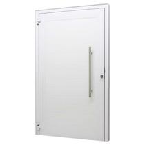 Porta de Giro Lambril em Alumínio Branco Fascino 220x140x7,8cm Esquerda c/ Puxador Fech Rolete Jap