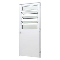 Porta de Giro Lambril em Alumínio Branco Perfecta Max 215x90x6,6cm Esquerda c/ Basculante Jap