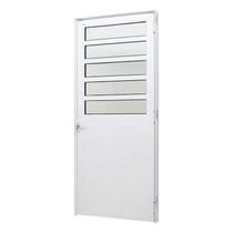 Porta de Giro Lambril em Alumínio Branco Perfecta Max 215x90x6,6cm Esquerda c/ Postigo Jap