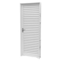 Porta de Giro Laminada em Aço Branco 215x84x6 cm Esquerda Ideal CRV