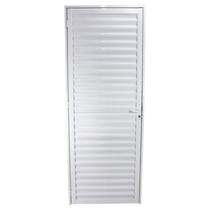 Porta de Giro Veneziana em Alumínio Branco 210x60x3 cm Direita Classic CRV