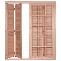 Porta de Madeira Balcão Pantográfica 213x120cm com Batente de14cm EWK 470 Rondosul