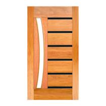 Porta de Madeira BBB Friso Preto Arco p/Vidro Maciça Cedro Arana Casmavi