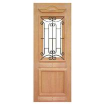 Porta de Madeira Maciça Realeza Com Grade Casmavi de Cedro Arana - 2.10 (A) X 0.82 (L)