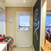 Porta de PVC Mista 216x70cm com Vidro Mini Boreal ITEC Brimak