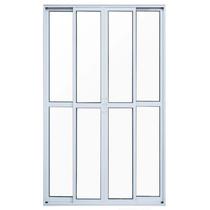 Porta de Sacada de Correr de Alumínio Branco 4 Folhas Hale Esquadrias - 2.10 (A) X 1.50 (L)