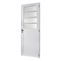 Porta De Sala C Vidro Canelado Esquerda Branco 210x80 Brimak