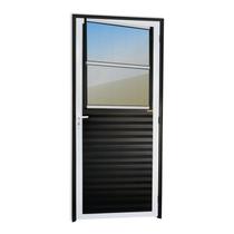 Porta de Sala Super Vidro Reflex 210cm x 86cm Brimak Abertura Esquerda Mix Preto