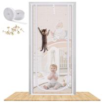 Porta de tela Cat MYPIN reforçada 38x83 cm em liga de plástico branca