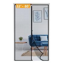 Porta de tela magnética Yotache 34"x81" em malha de fibra de vidro preta