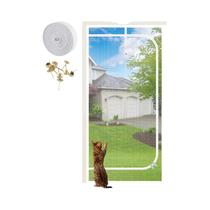 Porta De Tela Reforçada Para Gatos 80cmx200cm Com Malha Espessa E Zíper À Prova De Gatos