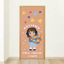 Porta Decorada Capa Autismo Infantil Amor Inclusão Conhecer Compreender E Respeitar Conscientização